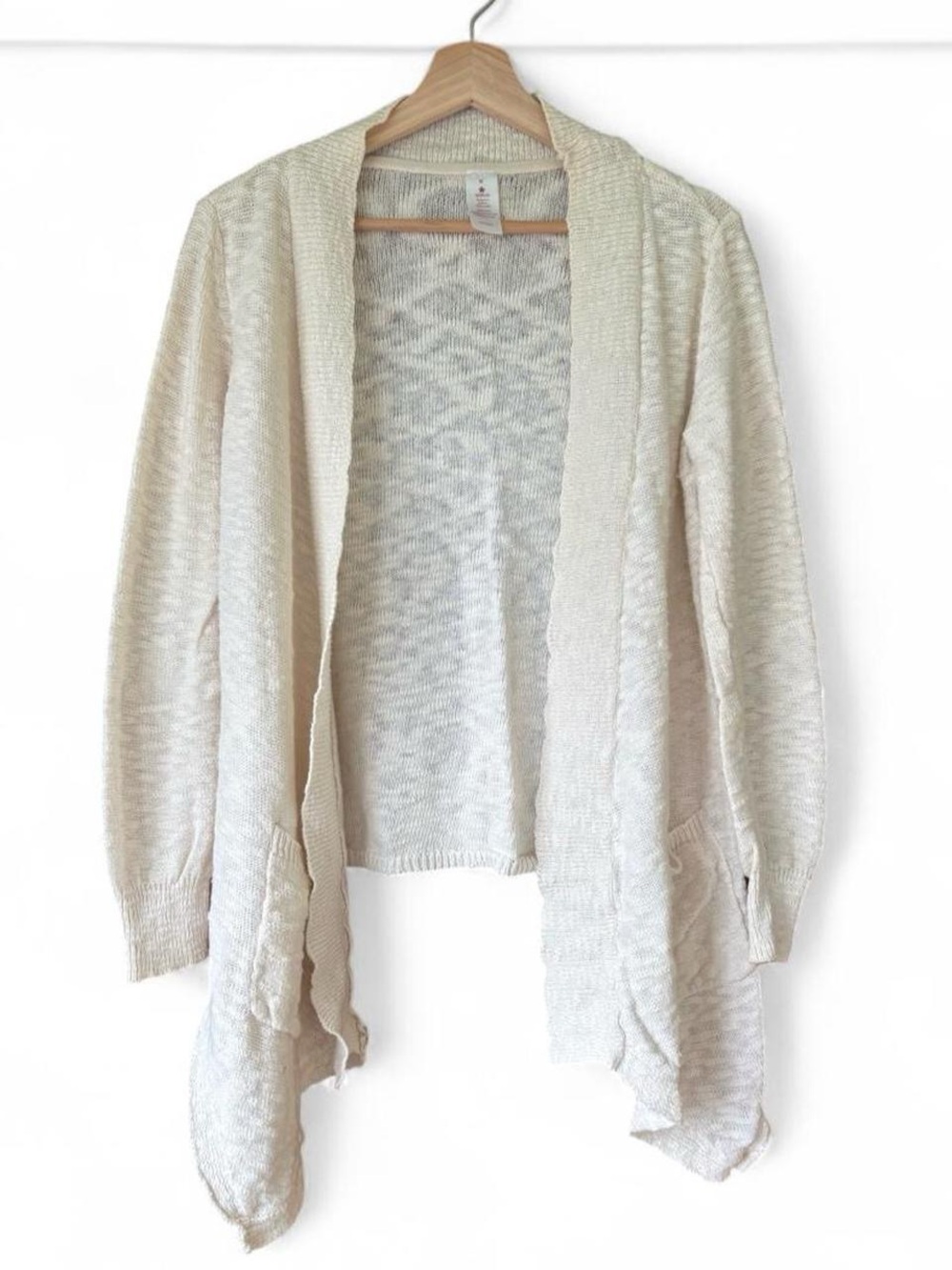 Cozy Open-Front Knit Cardigan Sweater Organic Cotton Medium Hippie Flowy Boho